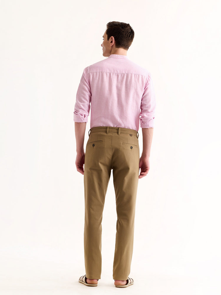 Khaki Stretch Slim Fit Trouser