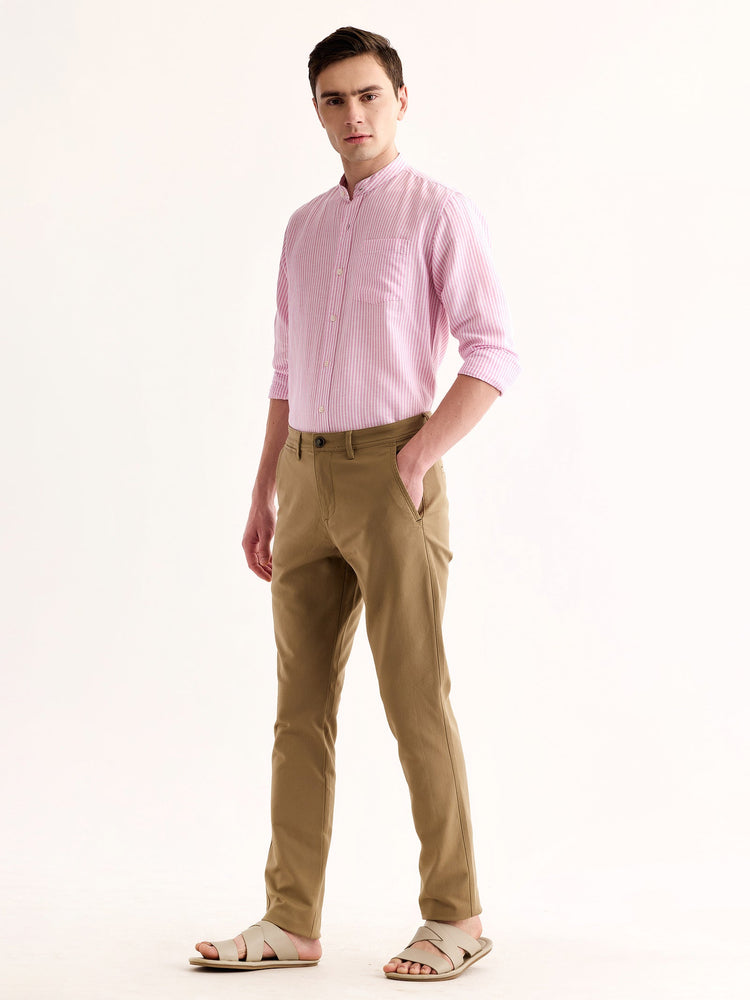 Khaki Stretch Slim Fit Trouser