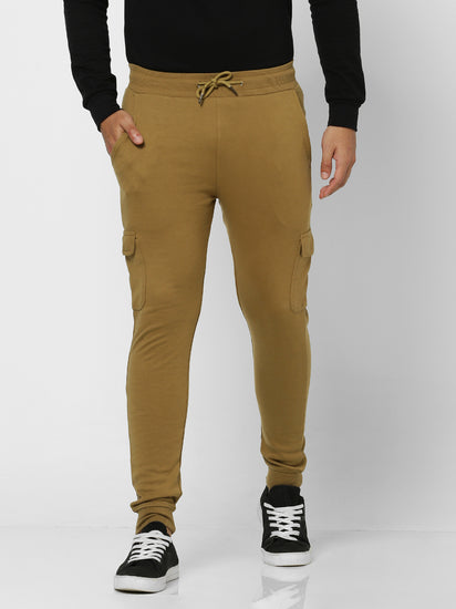 Khaki Solid Cargo Jogger