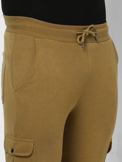 Khaki Solid Cargo Jogger