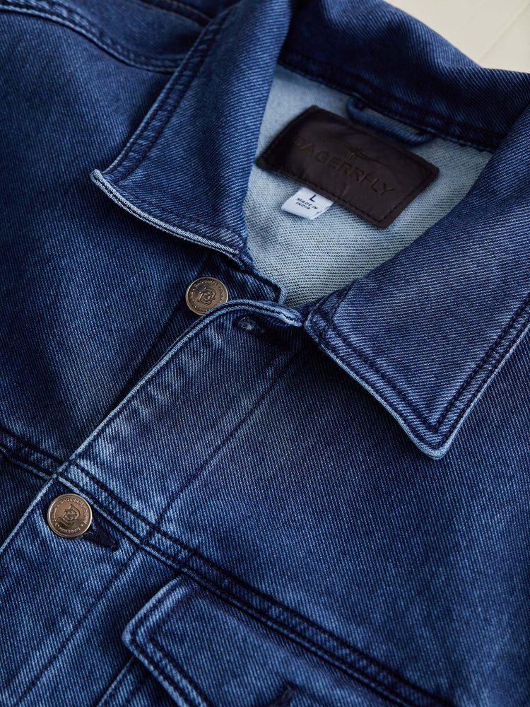 Blue Solid Denim Jacket