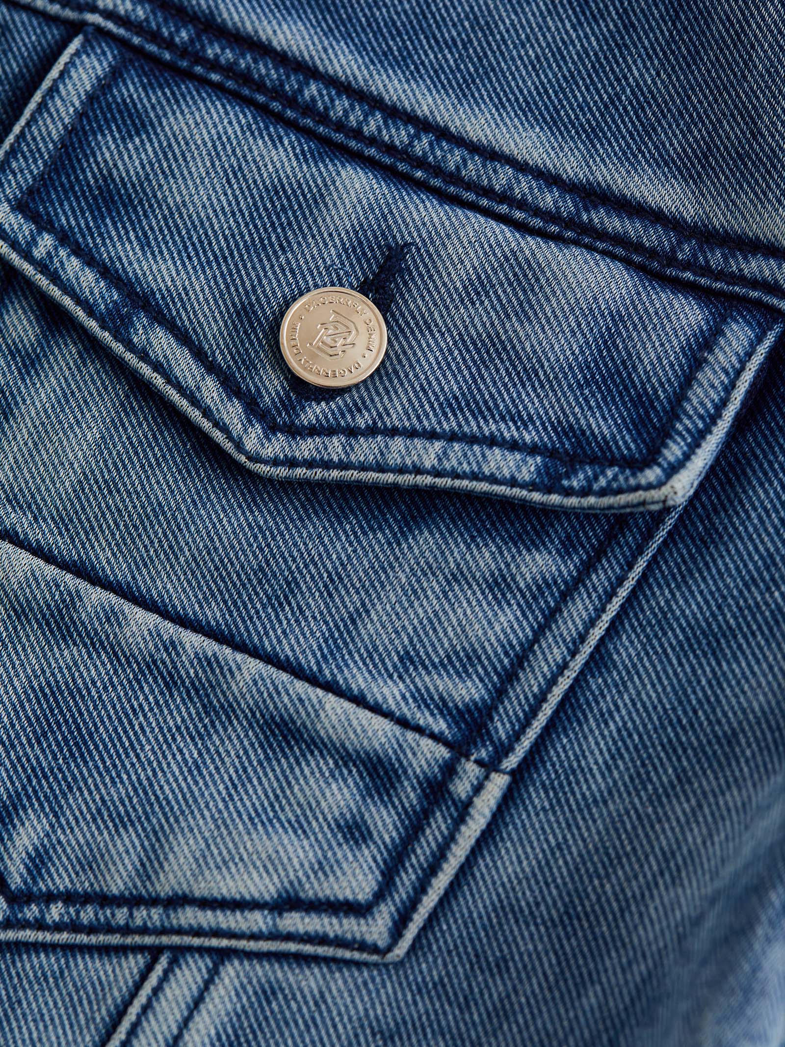Light Blue Solid Denim Jacket
