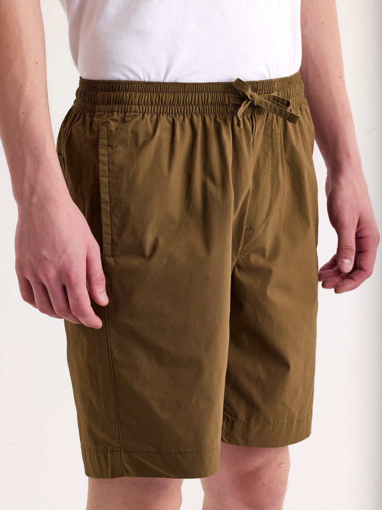 Khaki Solid Stretch Short