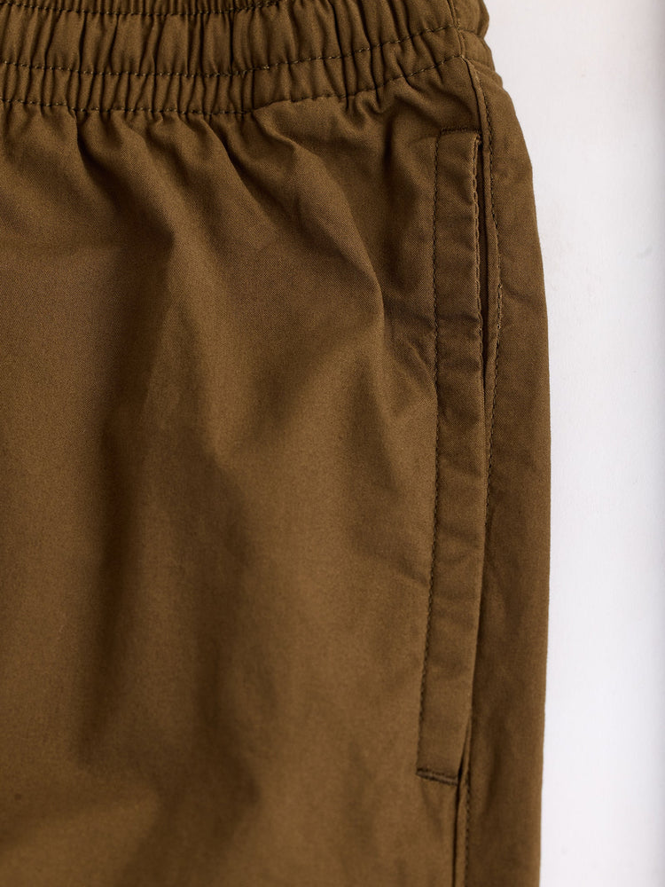 Khaki Solid Stretch Short