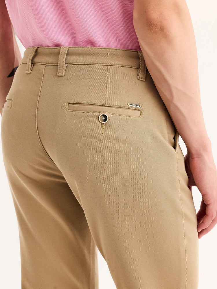 Khaki Stretch Slim Fit Trouser