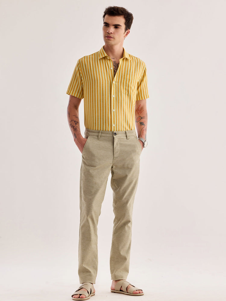 Green Stretch Slim Fit Trouser