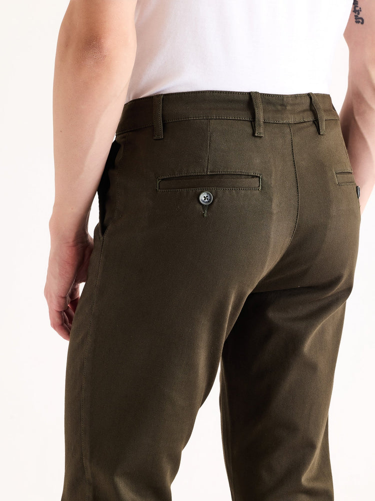Olive Stretch Slim Fit Trouser