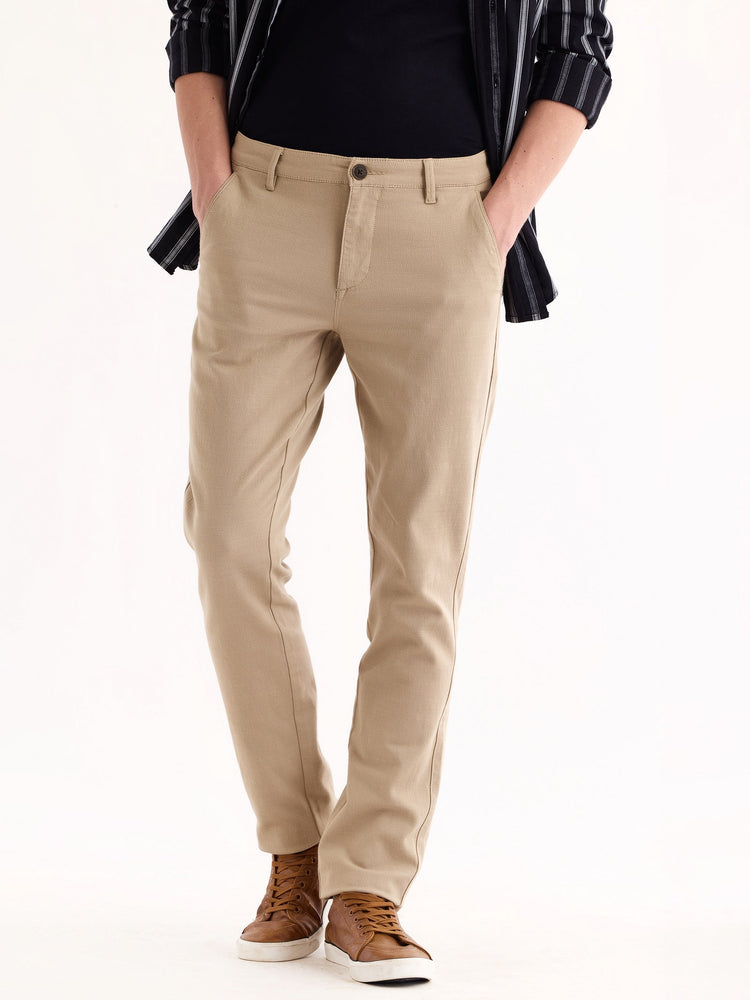 Khaki Stretch Slim Fit Trouser