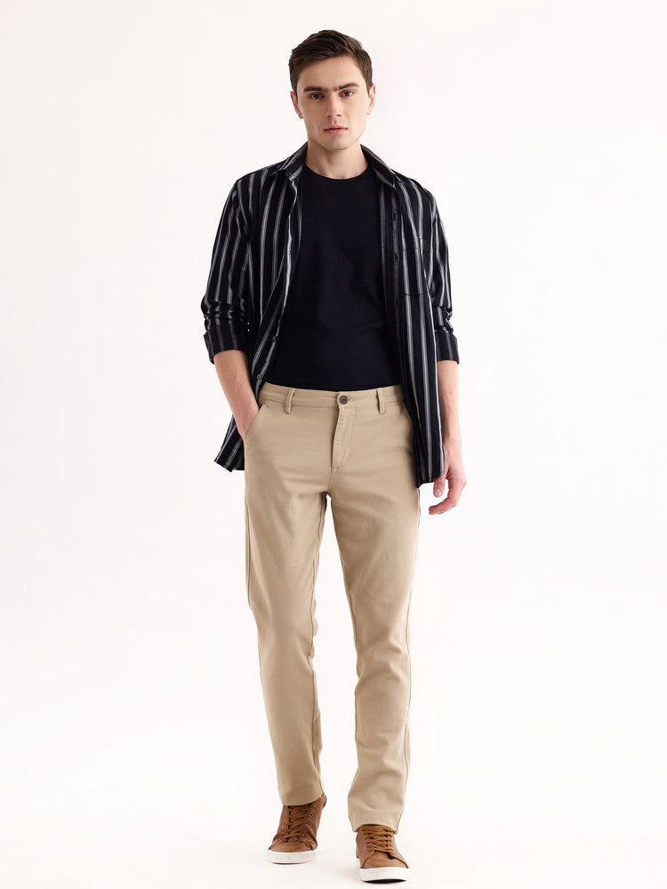 Khaki Stretch Slim Fit Trouser