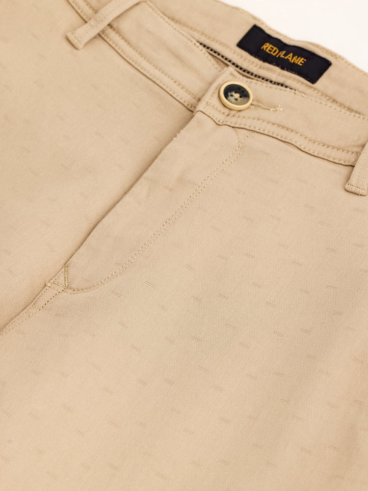 Cream Stretch Slim Fit Trouser