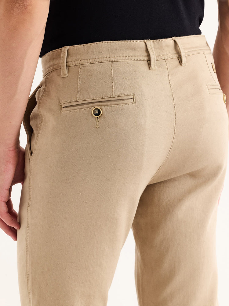 Cream Stretch Slim Fit Trouser