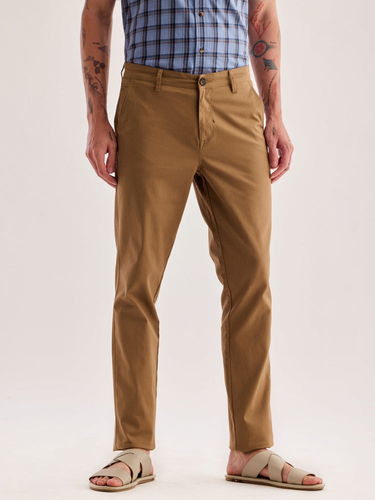 Khaki Stretch Slim Fit Trouser