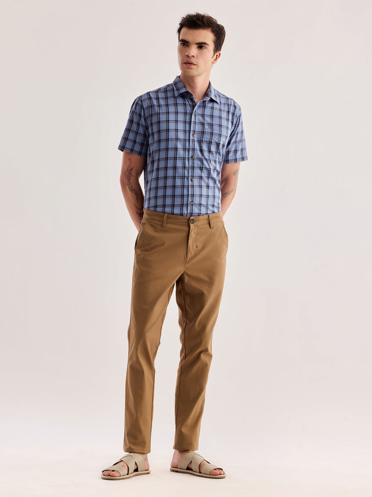 Khaki Stretch Slim Fit Trouser