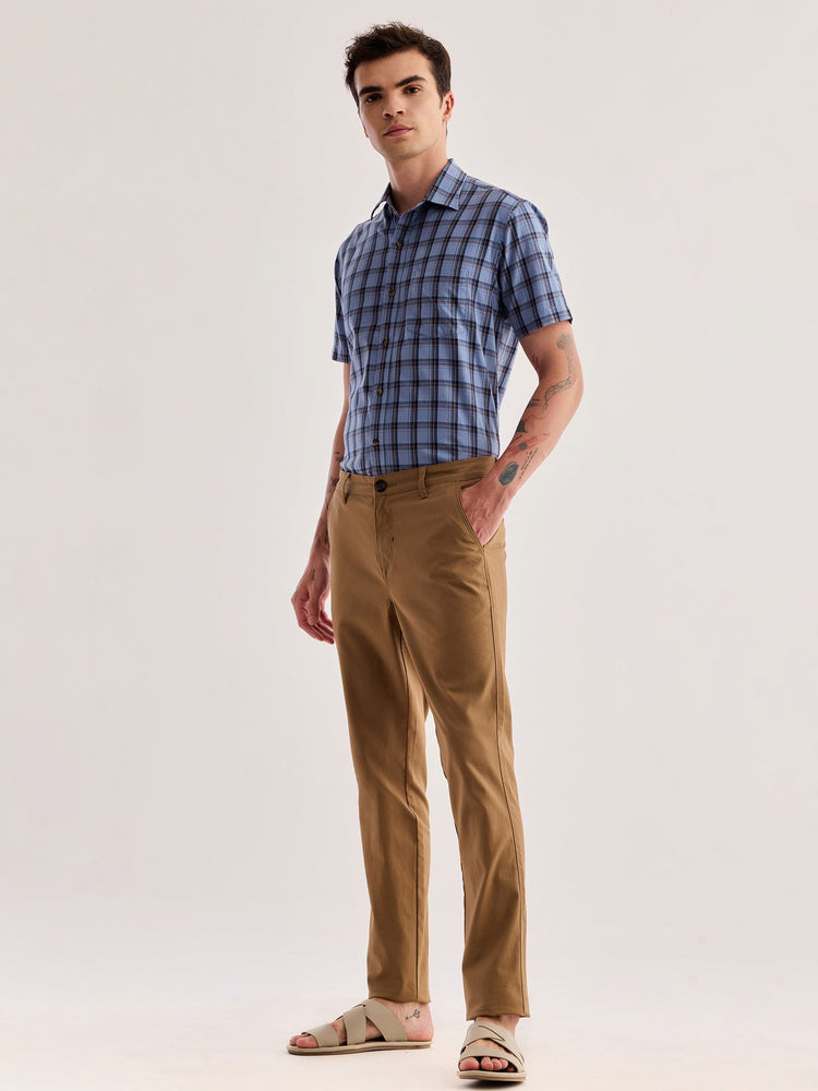 Khaki Stretch Slim Fit Trouser