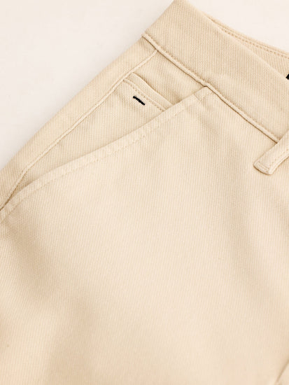 Cream Stretch Slim Fit Trouser