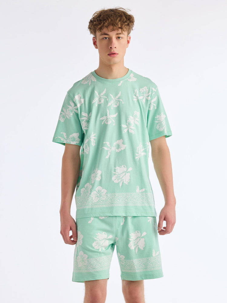 Green Printed Pure Cotton Co-Ords