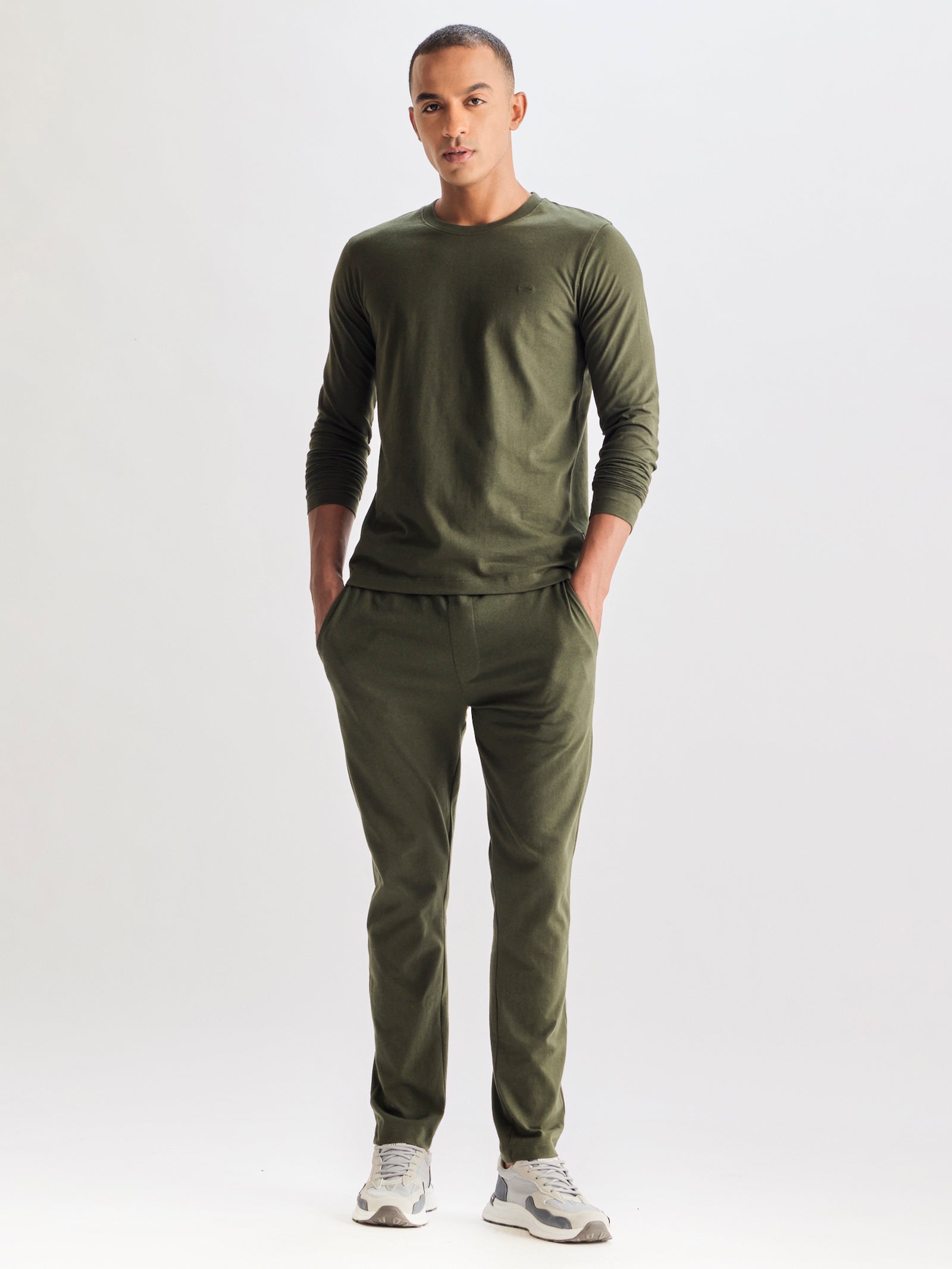 Green Solid Pure Cotton Co-Ords
