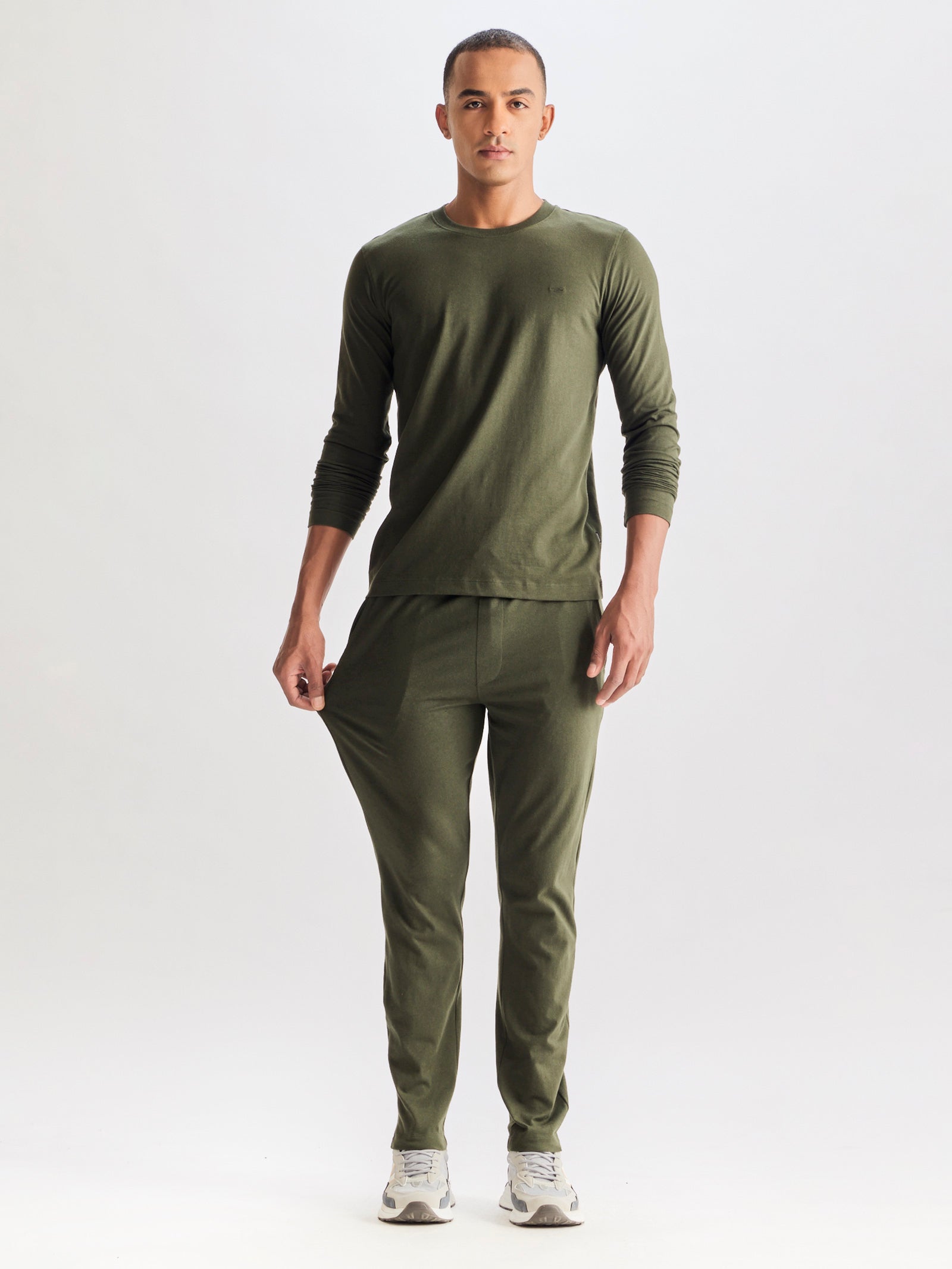 Green Solid Pure Cotton Co-Ords