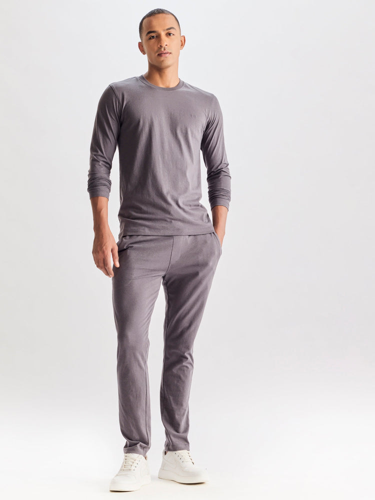 Grey Solid Pure Cotton Co-Ords