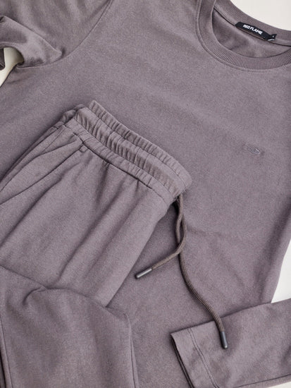 Grey Solid Pure Cotton Co-Ords