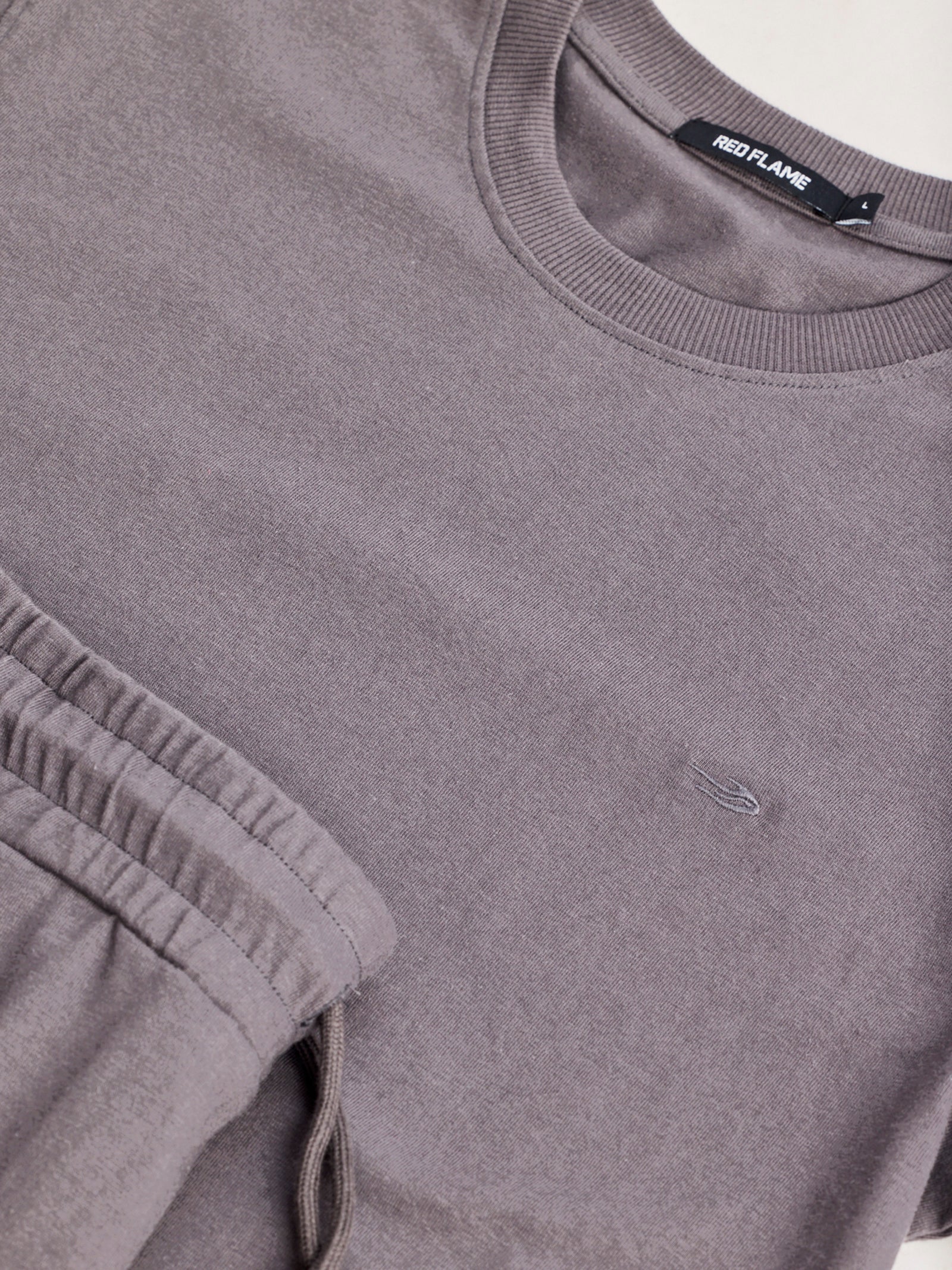 Grey Solid Pure Cotton Co-Ords