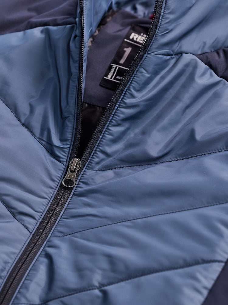 Navy Colorblocked Quilted Jacket