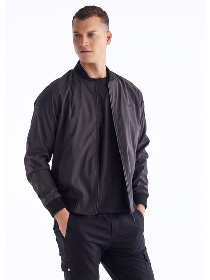 Grey Printed Bomber Jacket