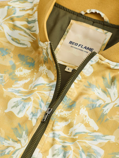 Yellow Digital Printed Bomber Jacket