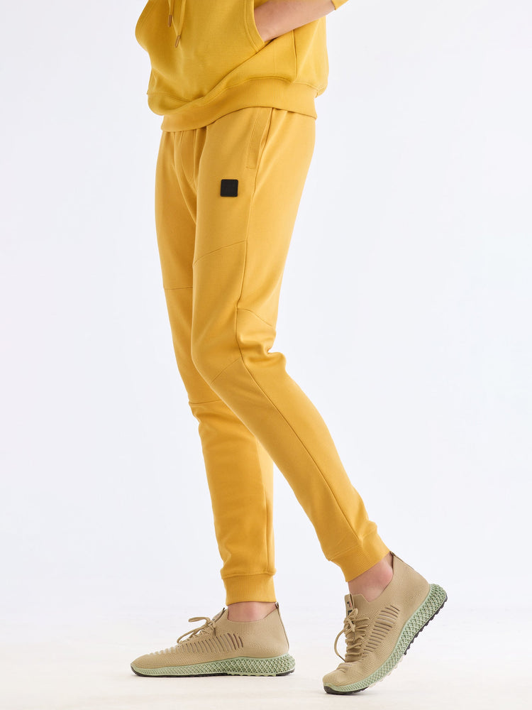 Yellow Solid Regular Fit Jogger
