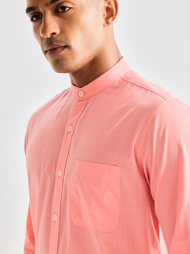 Pink Pure Cotton Solid Shirt