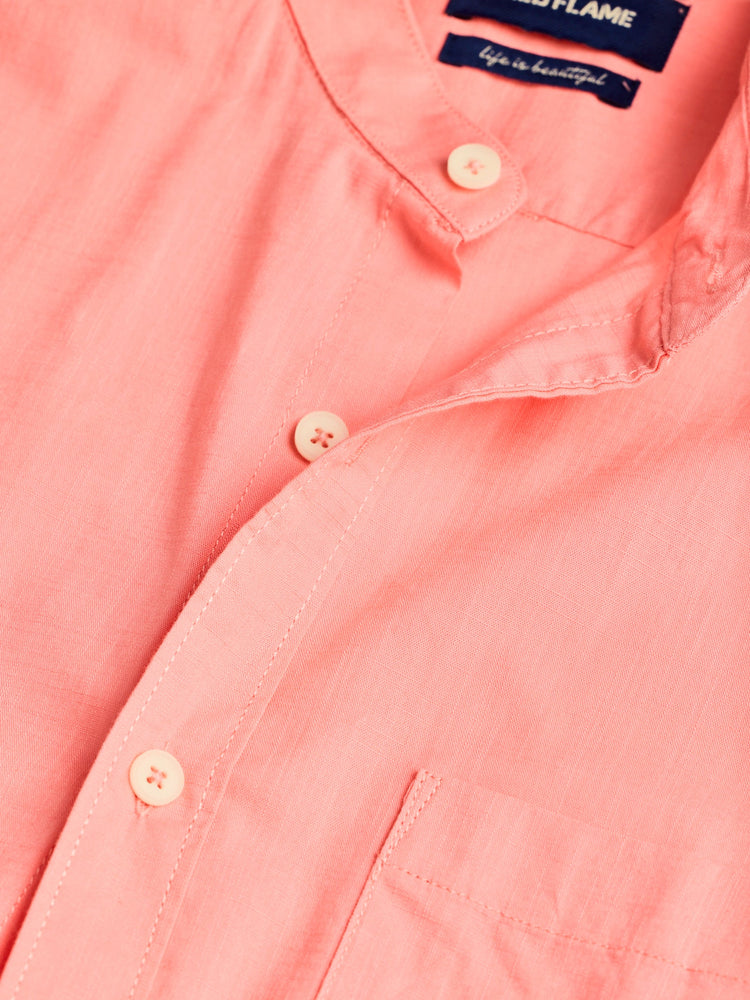 Pink Pure Cotton Solid Shirt