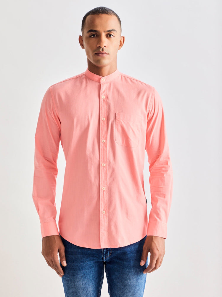 Pink Pure Cotton Solid Shirt
