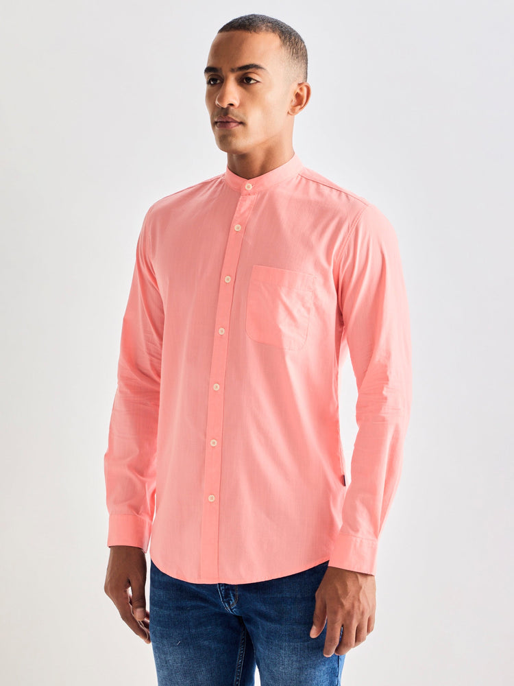 Pink Pure Cotton Solid Shirt