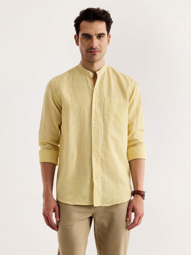 Yellow Striped Linen Shirt