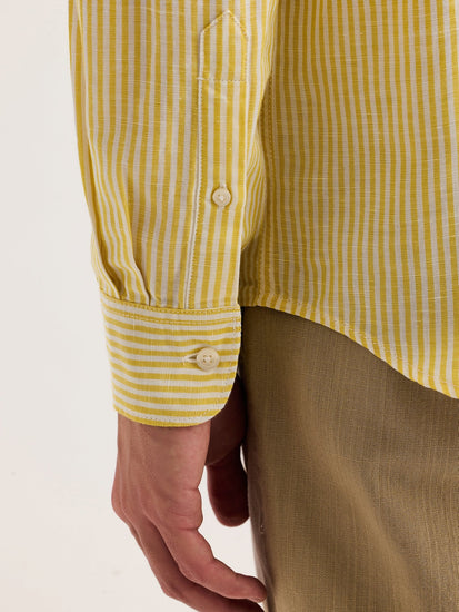 Yellow Striped Linen Shirt