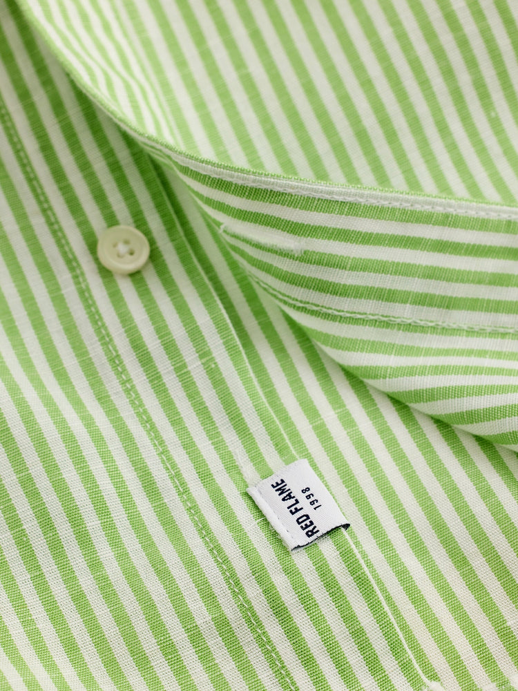 Green Striped Linen Shirt