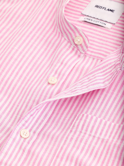 Pink Striped Linen Shirt