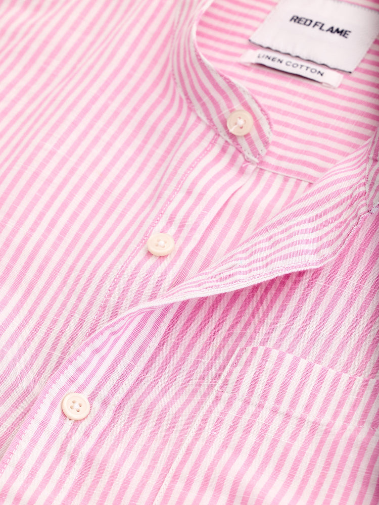 Pink Striped Linen Shirt