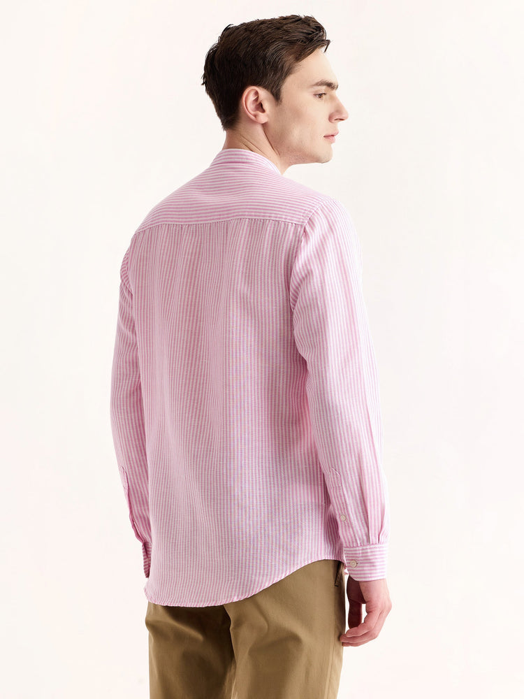 Pink Striped Linen Shirt