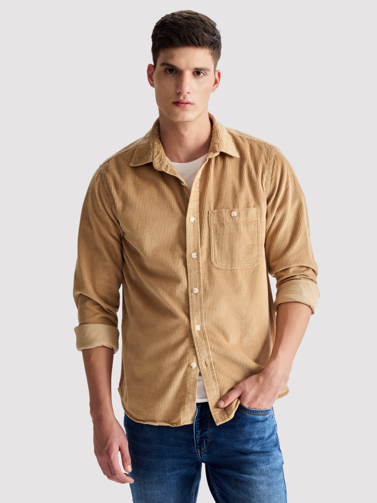 Cream Corduroy Over Shirt