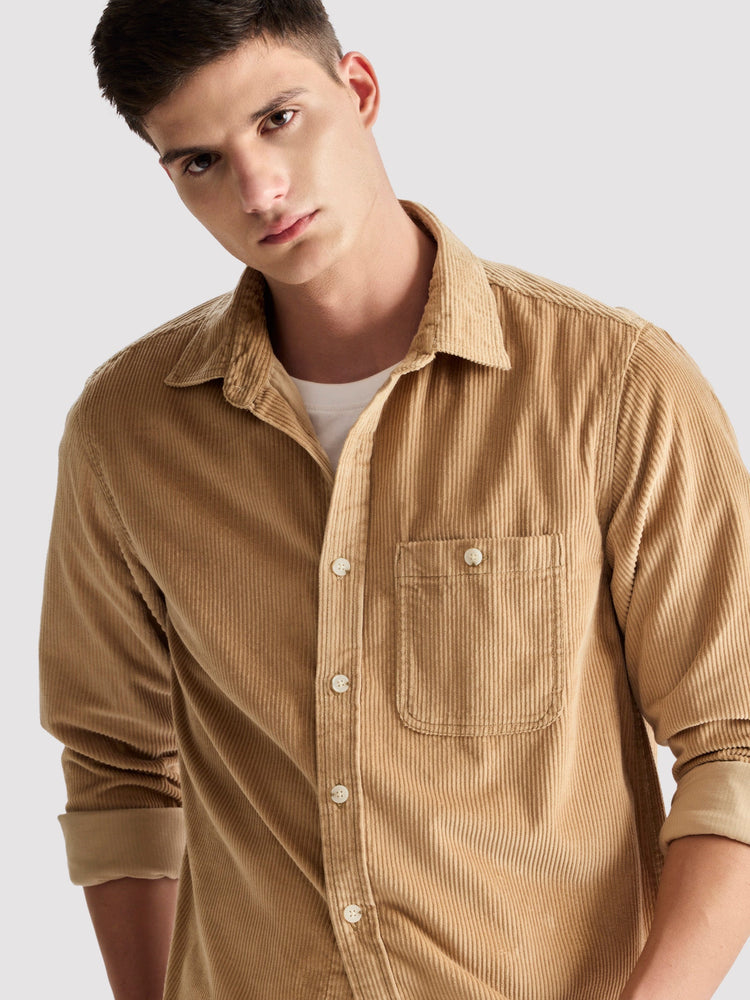 Cream Corduroy Over Shirt