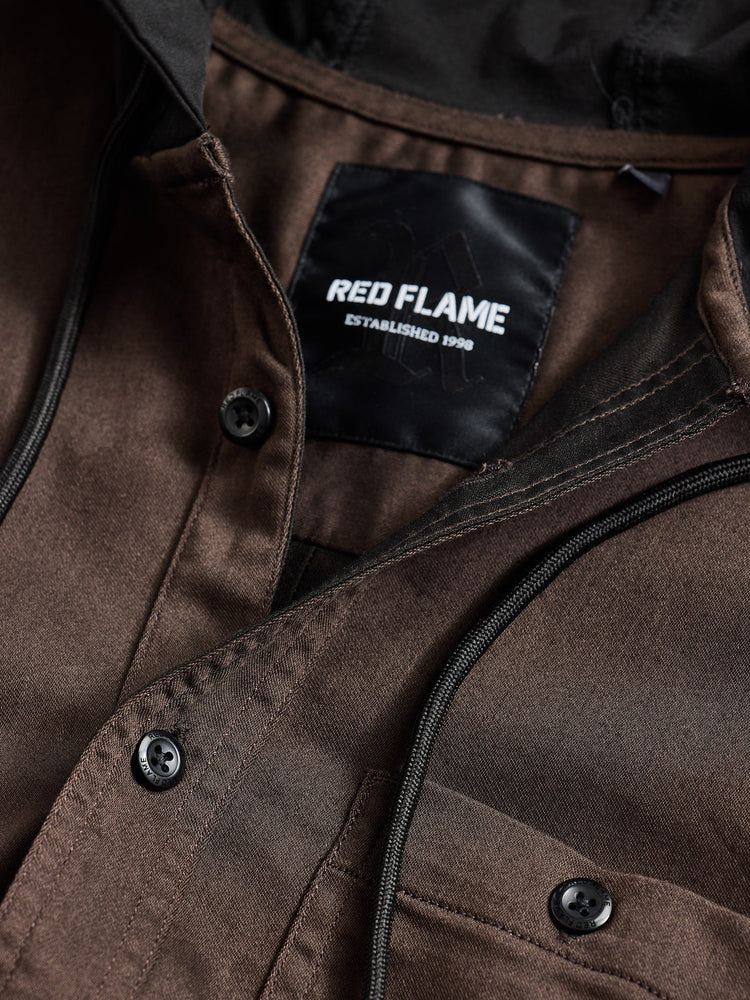 Brown Hooded Over Shirt