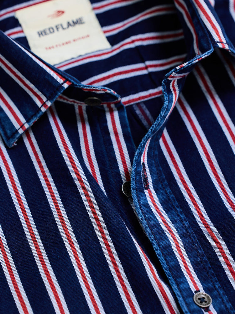 Dark Blue Casual Denim Shirt