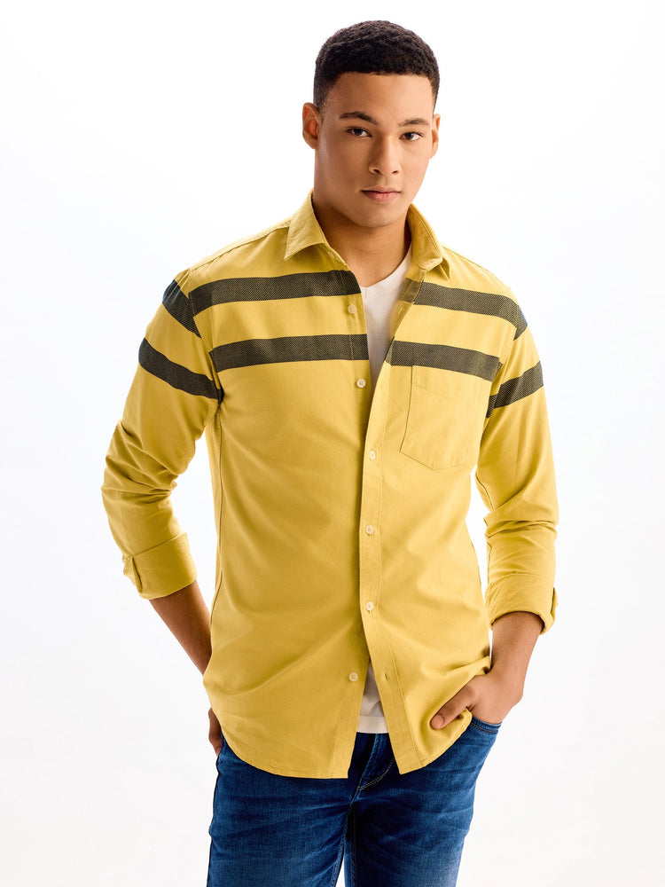Tuscan Yellow Pure Cotton Casual Shirt