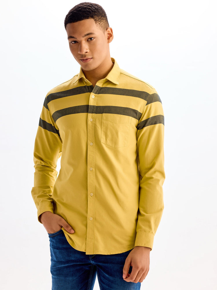 Tuscan Yellow Pure Cotton Casual Shirt