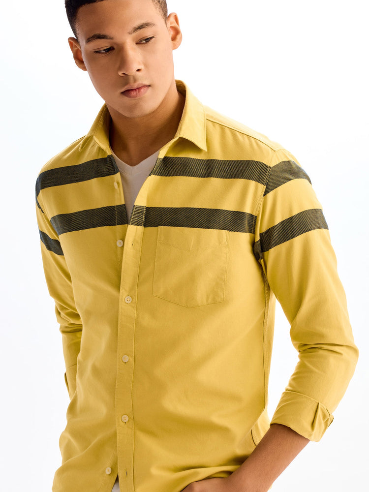Tuscan Yellow Pure Cotton Casual Shirt