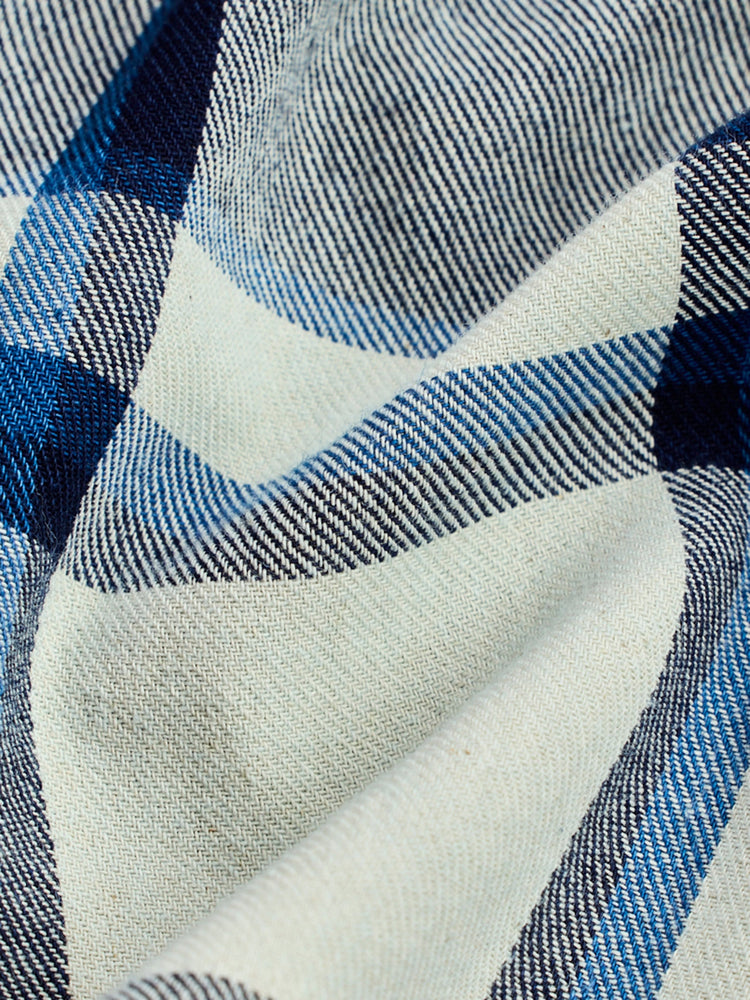 Navy Checked Denim Shirt