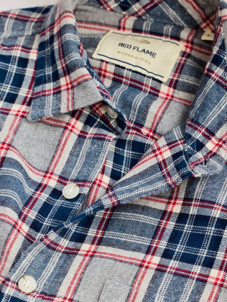 Grey Brushed Cotton Checked Shirt