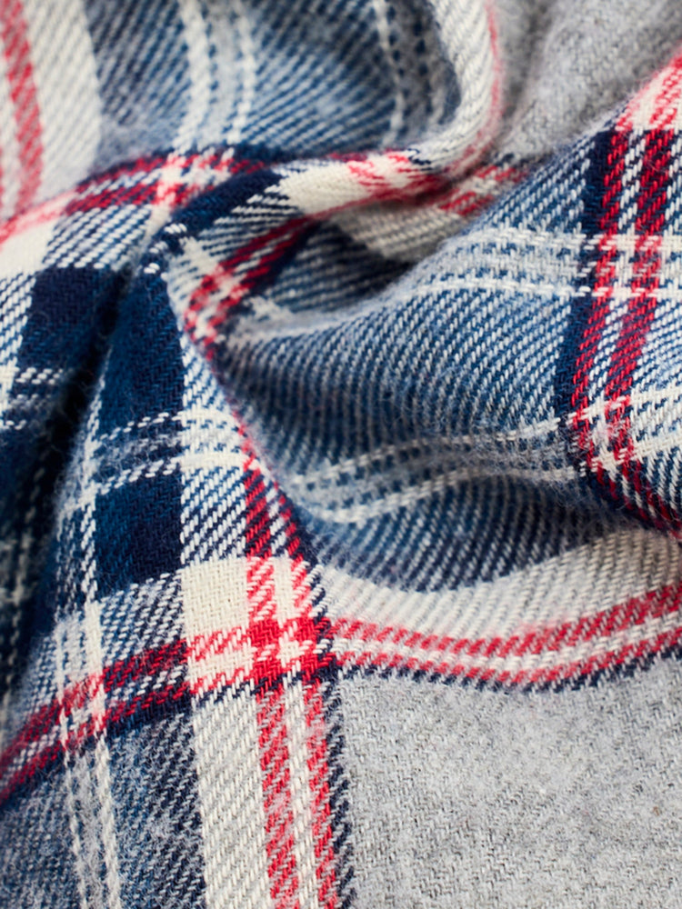 Grey Brushed Cotton Checked Shirt