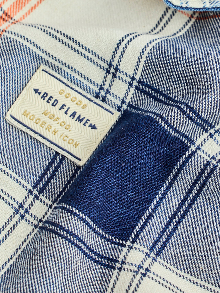 Cream Denim Checked Shirt